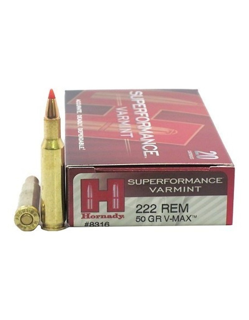 Boîte de 20 cartouches Hornady 222 REM 50 GR V-MAX SPF 8316