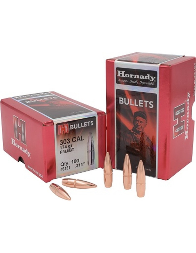 Boîte de 100 ogives Hornady 303 .310 174GR FMJ BT 3131