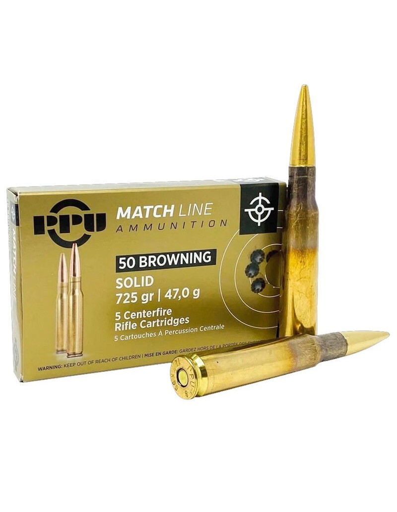 MUNITIONS PRVI PARTIZAN 50 BMG 725GRS MATCH * BOITE DE 5