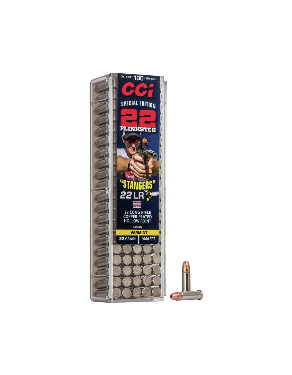 008878 : MUNITION CCI 22LR STANGERS HYPER VELOCITY 32 GRAINS X100