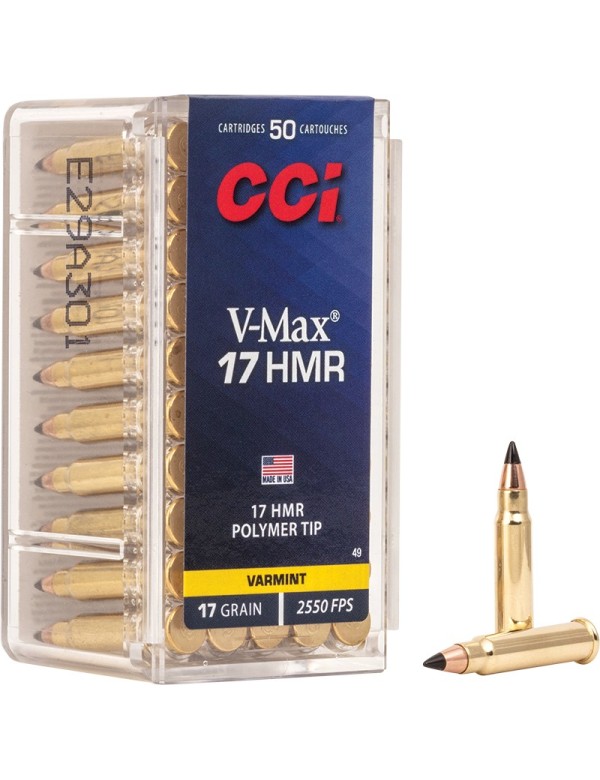 MUNITIONS CCI 17HMR  17GR V-MAX  49 X50