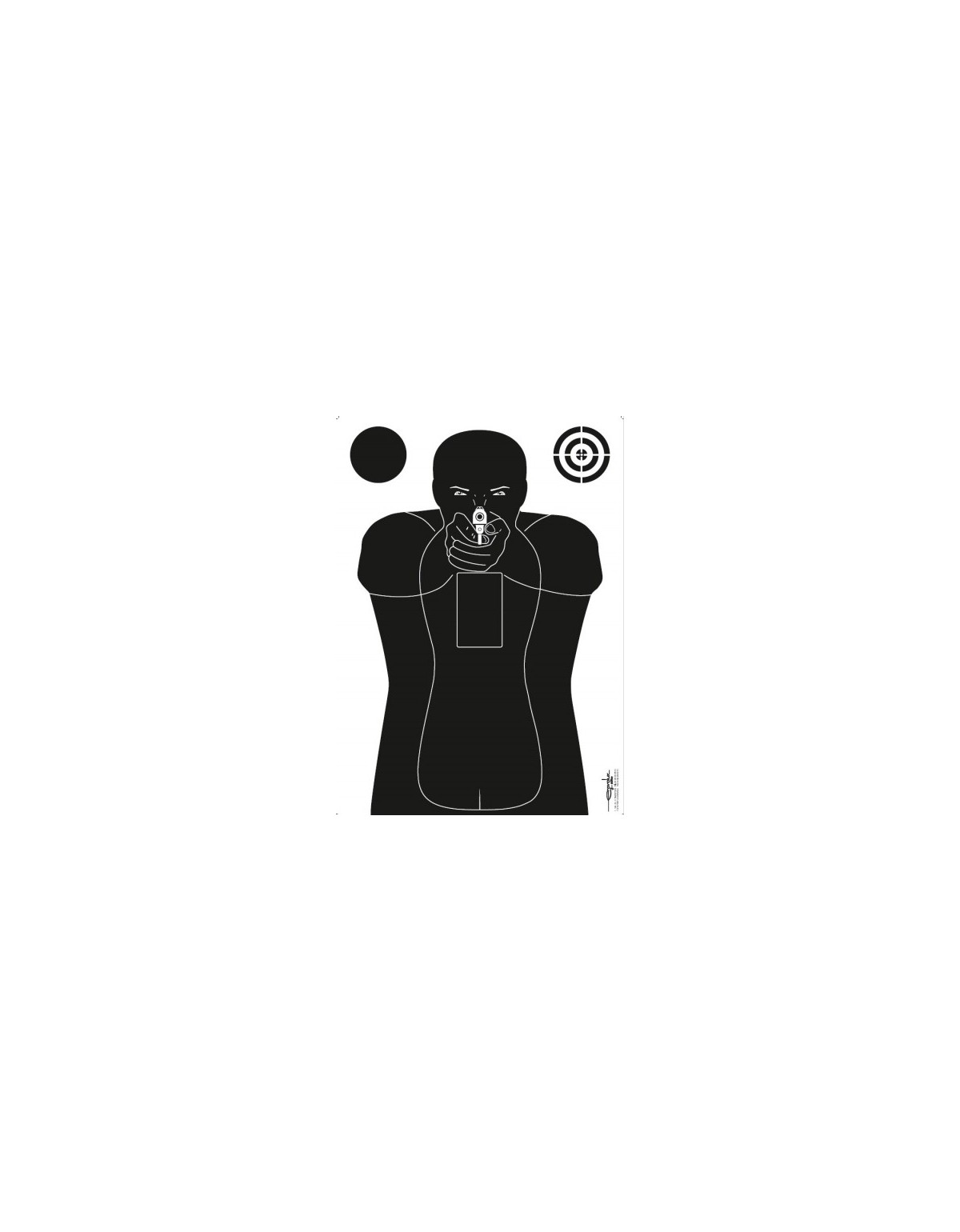 CIBLE TIR RAPIDE N°5 SILHOUETTE HOMME NOIR SUR FOND BLANC