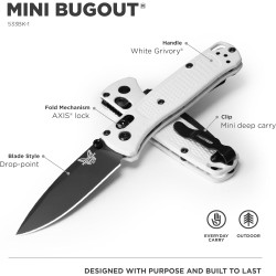 COUTEAU BENCHMADE MINIBUGOUT 71MM GRIVORY