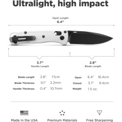 COUTEAU BENCHMADE MINIBUGOUT 71MM GRIVORY