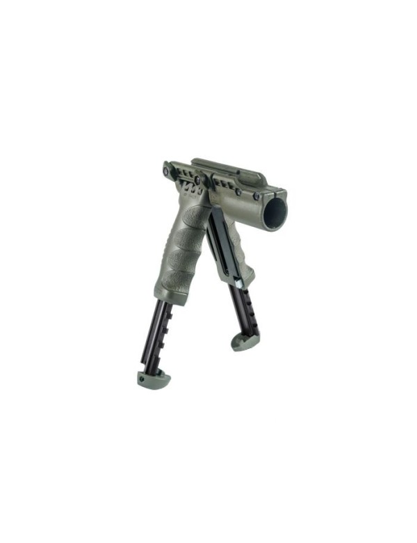 POIGNEE BIPIED FAB DEFENCE ROTATIVE VERTE AVEC SUPPORT LAMPE