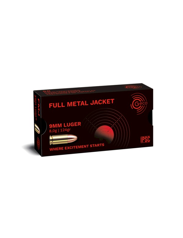 MUNITIONS GECO 9X19 FMJ 8.0G/124GR