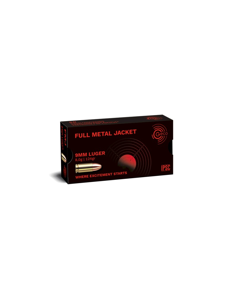 MUNITIONS GECO 9X19 FMJ 8.0G/124GR