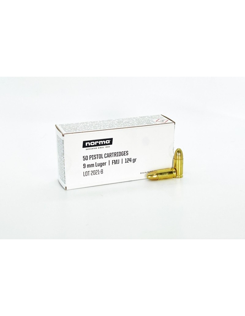 MUNITION NORMA 9X19 124GR X50