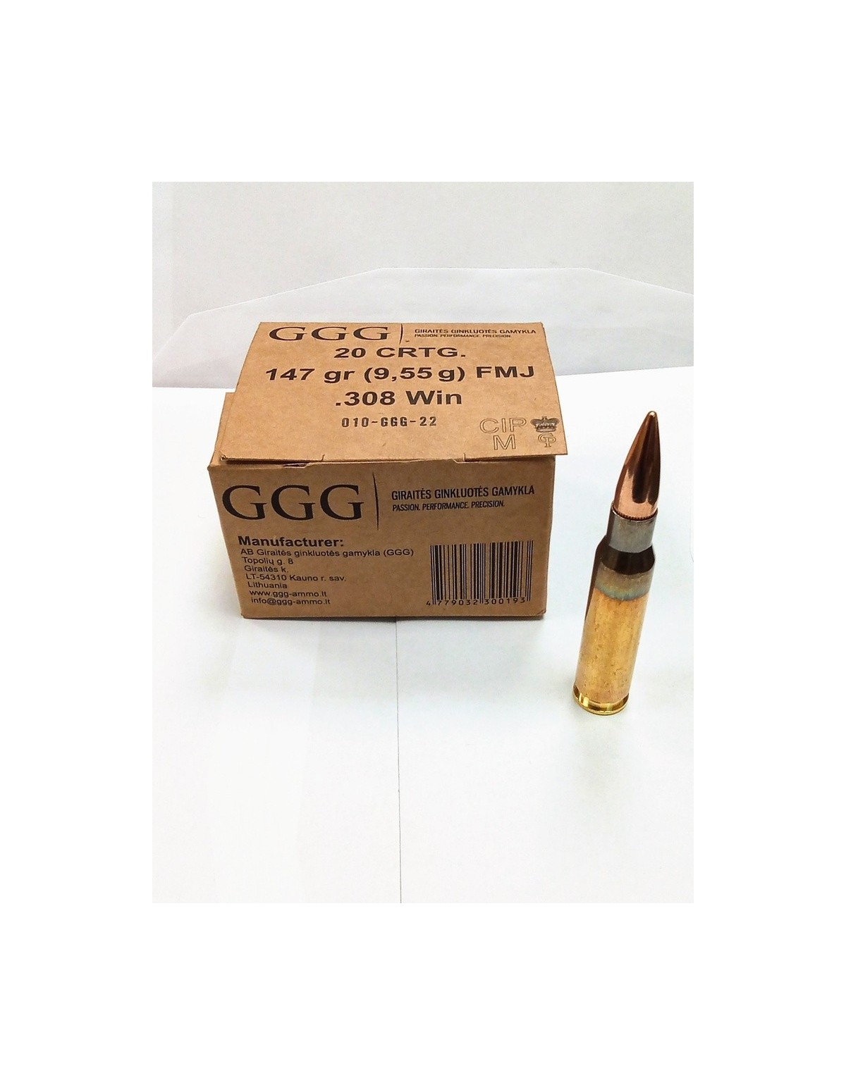 MUNITIONS GGG 308 WIN 147GR X20