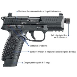 PISTOLET FNH USA 502 CALIBRE 22 LONG RIFLE BLACK