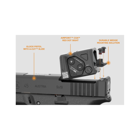 Pistolet Glock 43x Slimline Gen5 FS A-CUT Combo Aimpoint COA