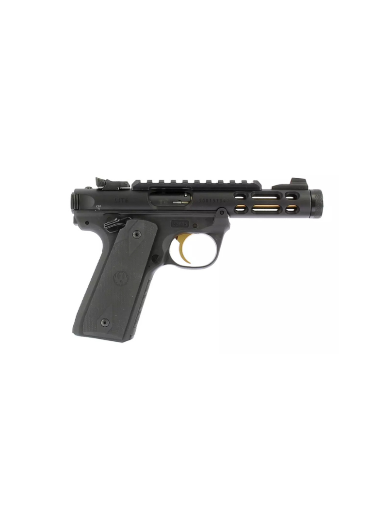 PISTOLET RUGER MARK IV "22/45 LITE" BRONZE CANON COULEUR OR FILE 1/2X28 CAL : 22 LONG RIFLE