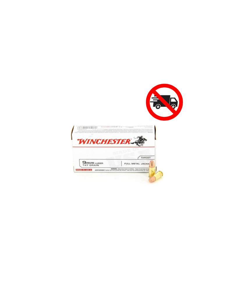 MUNITION WINCHESTER 9X19 147GRS FMJ FN X50