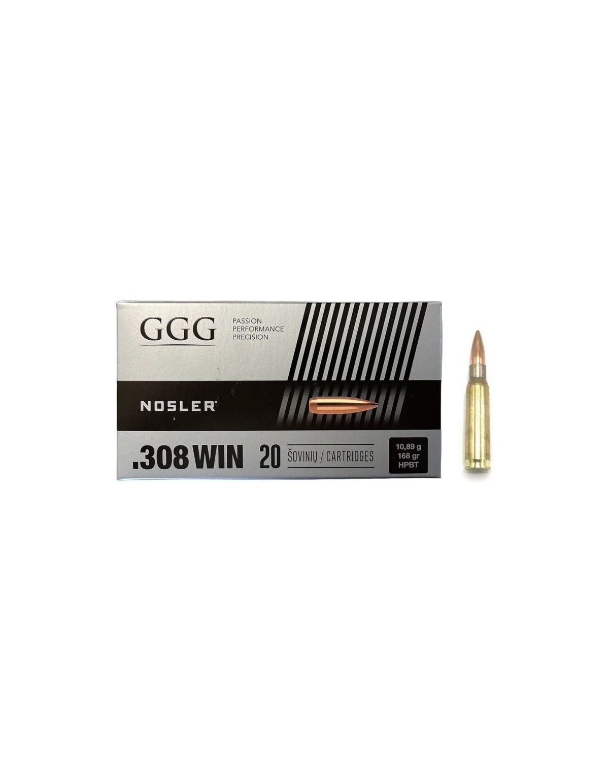 MUNITIONS GGG 308WIN 168GR NOSLER X20