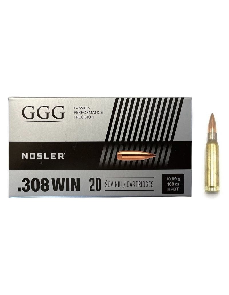 MUNITIONS GGG 308WIN 168GR NOSLER X20