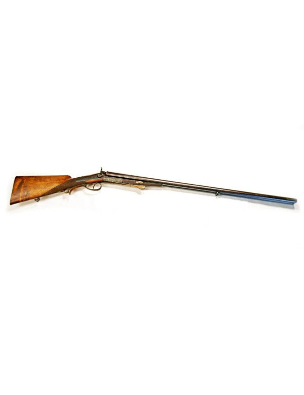 Fusil juxtaposé a broche, chien extérieur gravéesans marque calibre:16/65 sans numéro